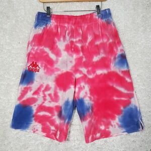 Kappa Men Tie Dye Sweat Shorts Size Medium Athletic Drawstring Sport Streetwear